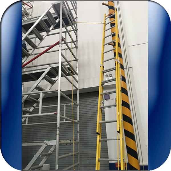Industrial Fiberglass Ladder 5.4M With Pole Attachment Complies A/NZ